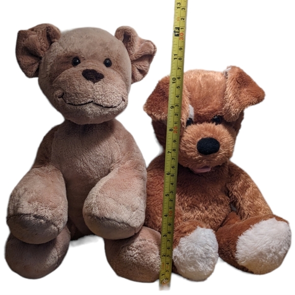 Build a Bear Set of 2 Brown with Spots Plush Stuffed Toy Puppy Dogs - Picture 3 of 14